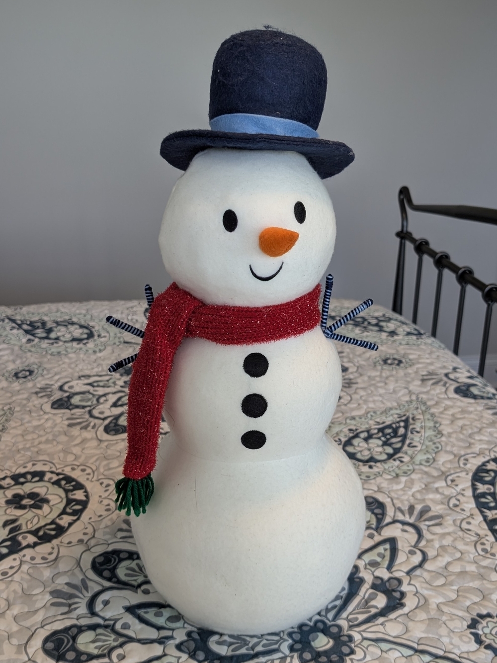 Target White Snowman Figurine with Red Scarf and Navy Hat